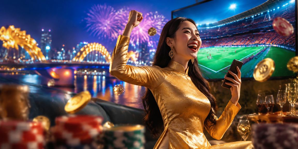 Cảnh giải trí casino sôi động với trang phục áo dài tại Đà Nẵng