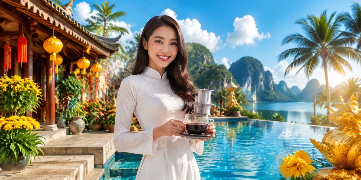 Phụ nữ Việt Nam mặc áo dài trải nghiệm cá cược trực tuyến tại Ninh Bình