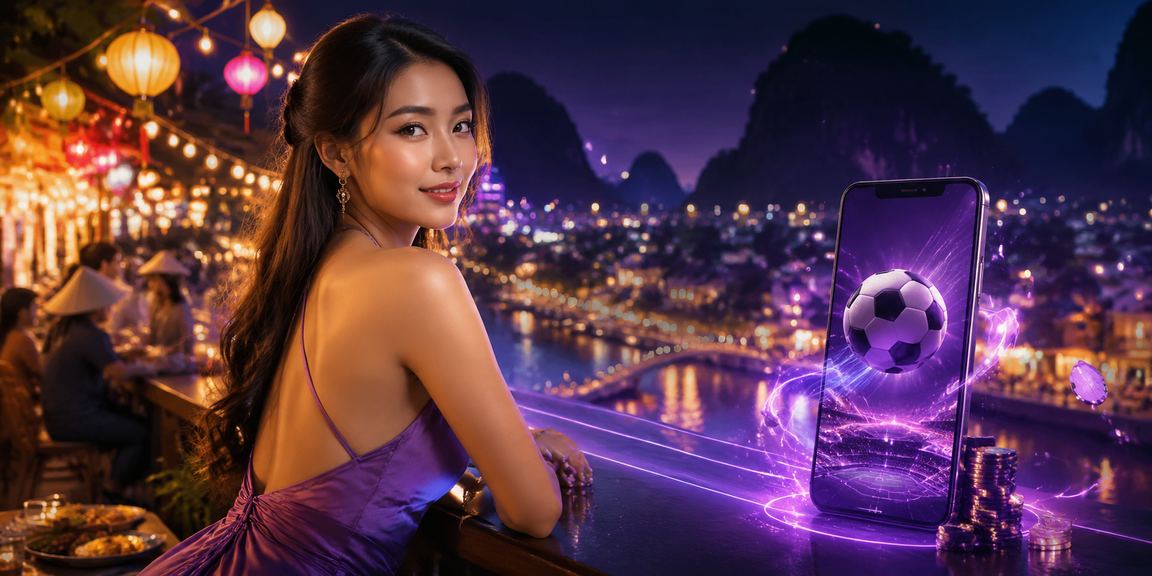 Người dùng theo dõi kèo bóng đá buổi tối tại chợ đêm Ninh Bình
