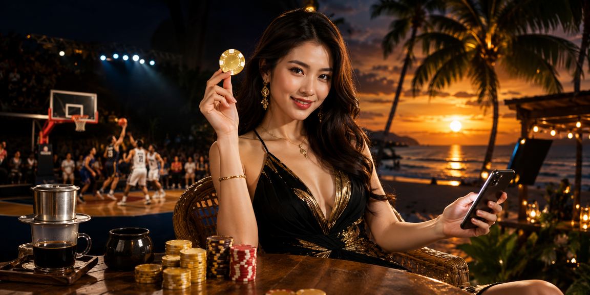 Người dùng Phú Quốc cá cược bóng rổ khi uống cà phê buổi sáng